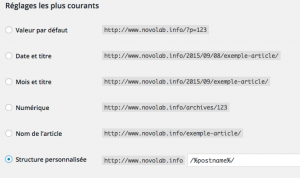 Réglage des permaliens pour favoriser votre référencement