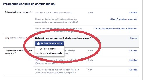 Paramètres de confidentialité de Facebook pour les invitations e-reputation-Facebook4