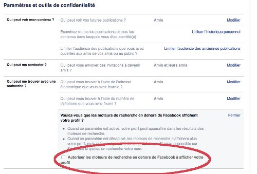 Paramètres de confidentialité de Facebook - moteur de recherche e-reputation-Facebook7